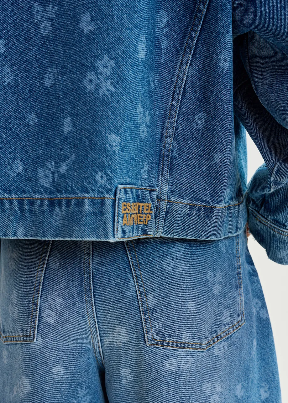 Kort blauw jeansvest