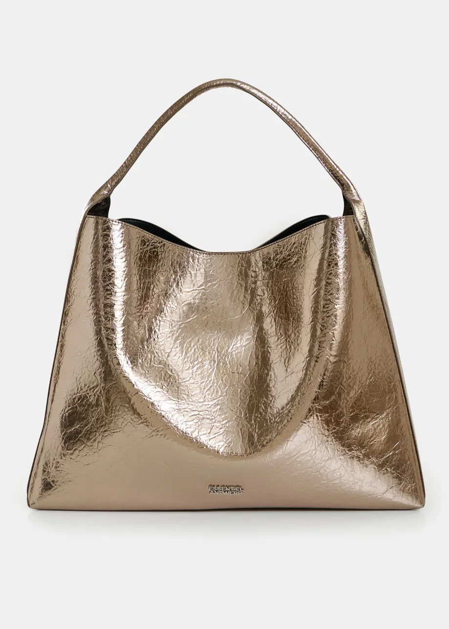 Gold glossy shopper bag