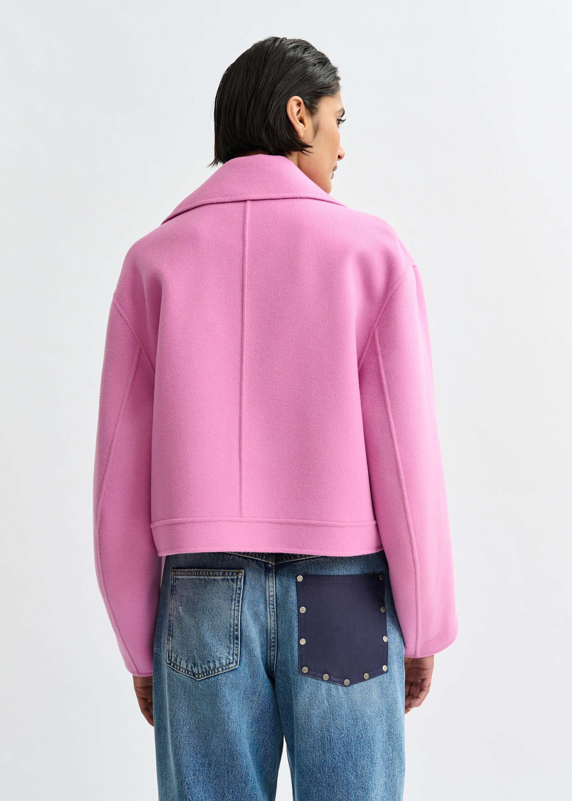 Pink wool double-faced jacket | Essentiel Antwerp United States