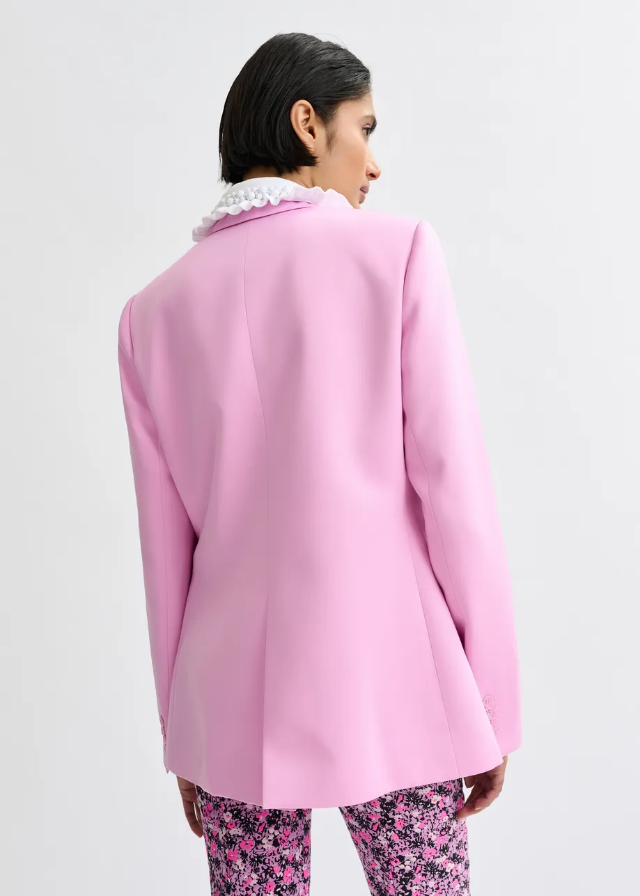Roze blazer met enkele knopenrij
