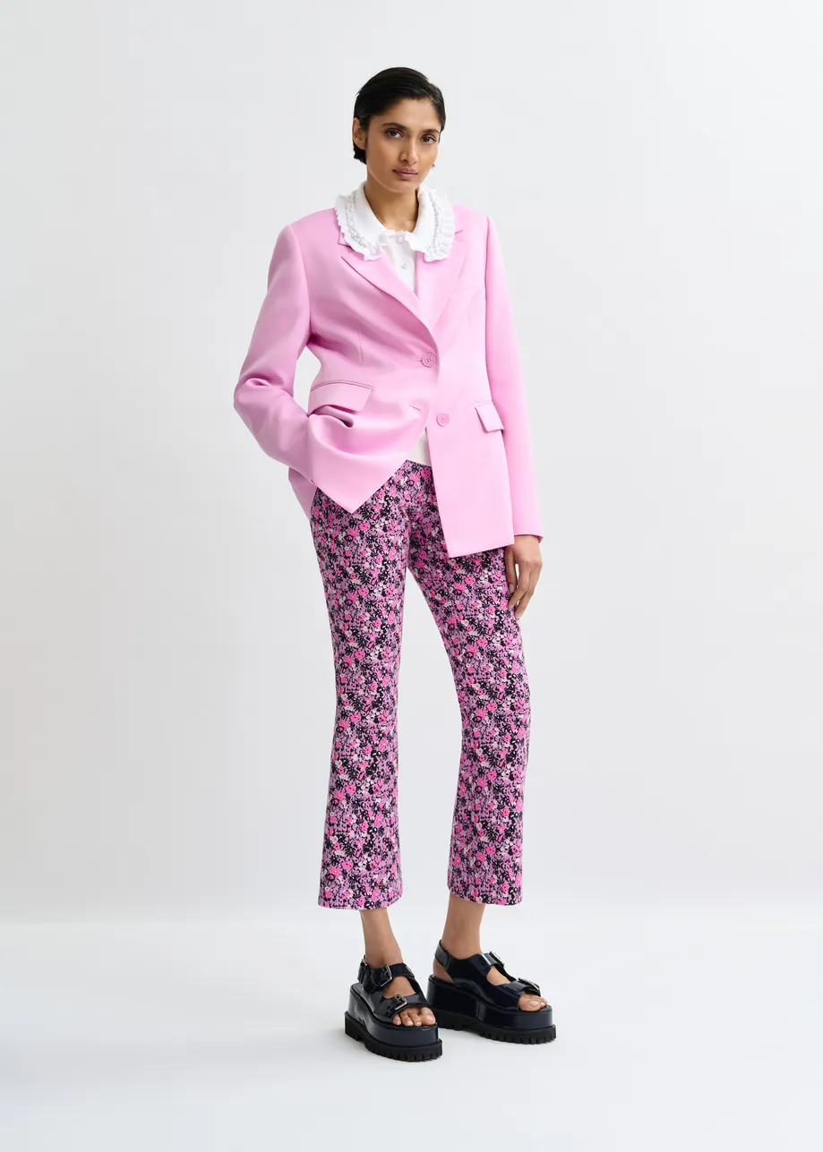 Roze blazer met enkele knopenrij