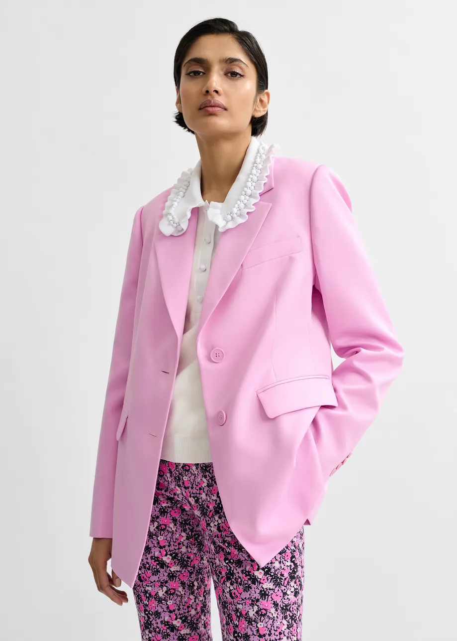 Pink single-breasted blazer