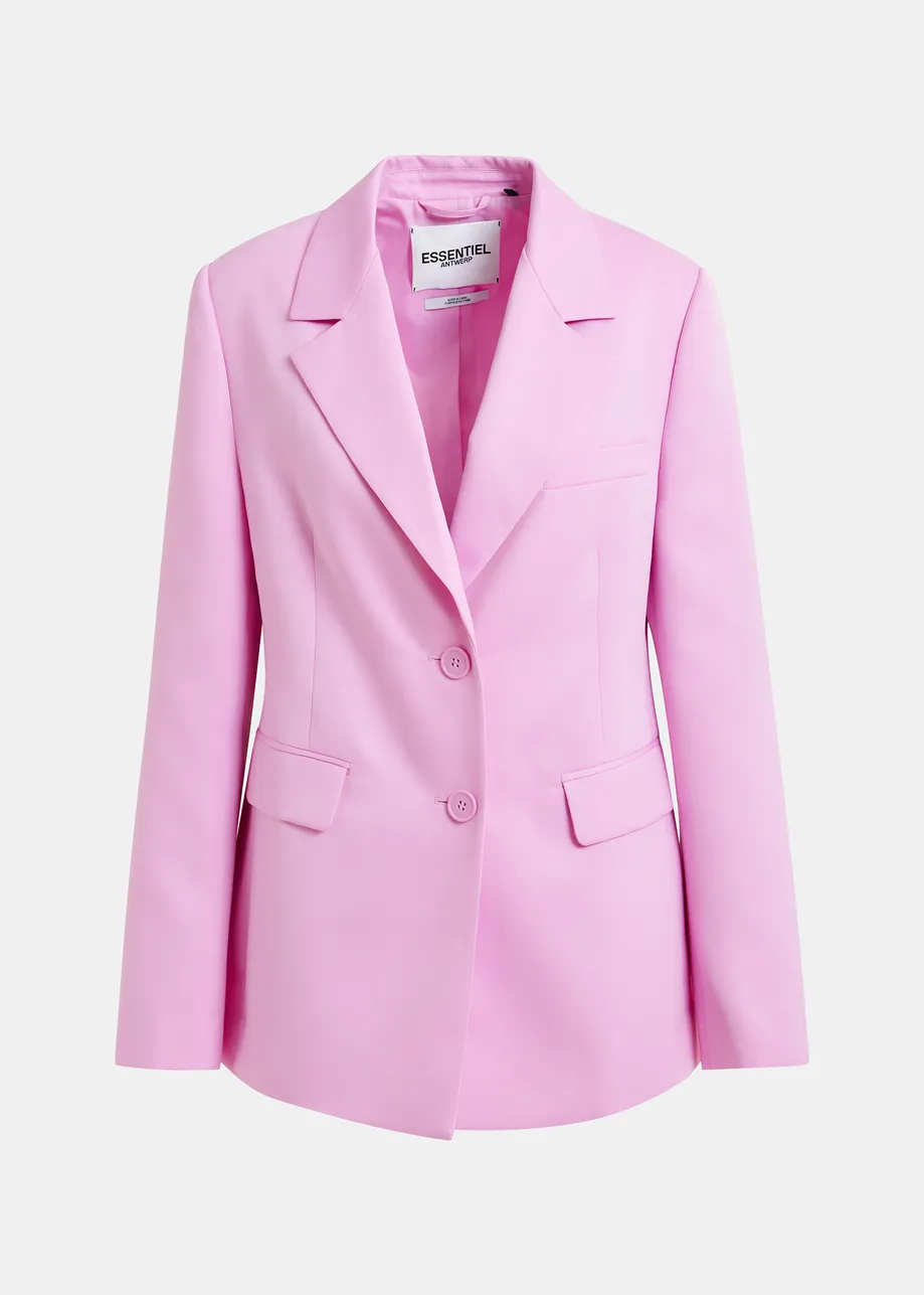 Roze blazer met enkele knopenrij