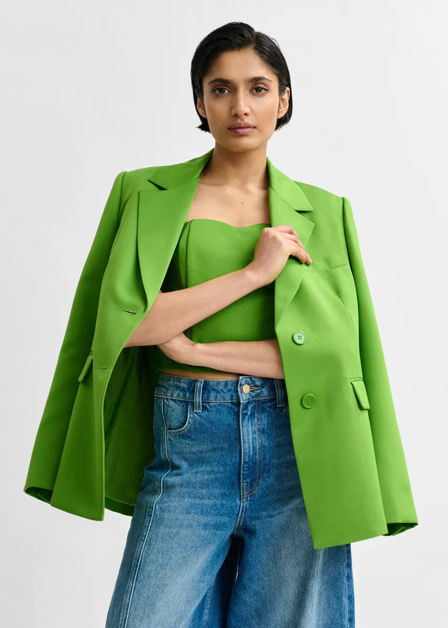 Green single-breasted blazer