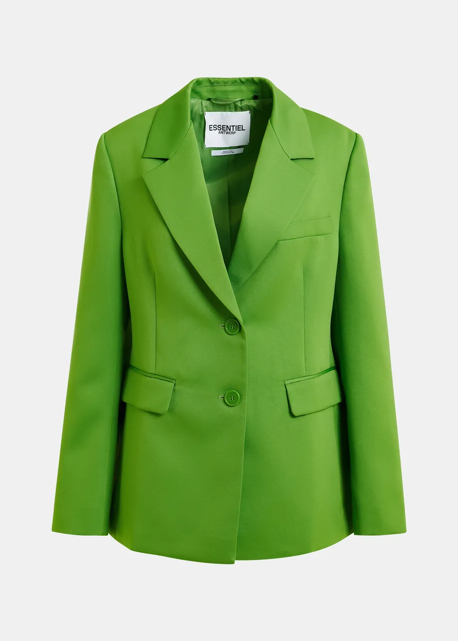 Groene blazer met enkele knopenrij