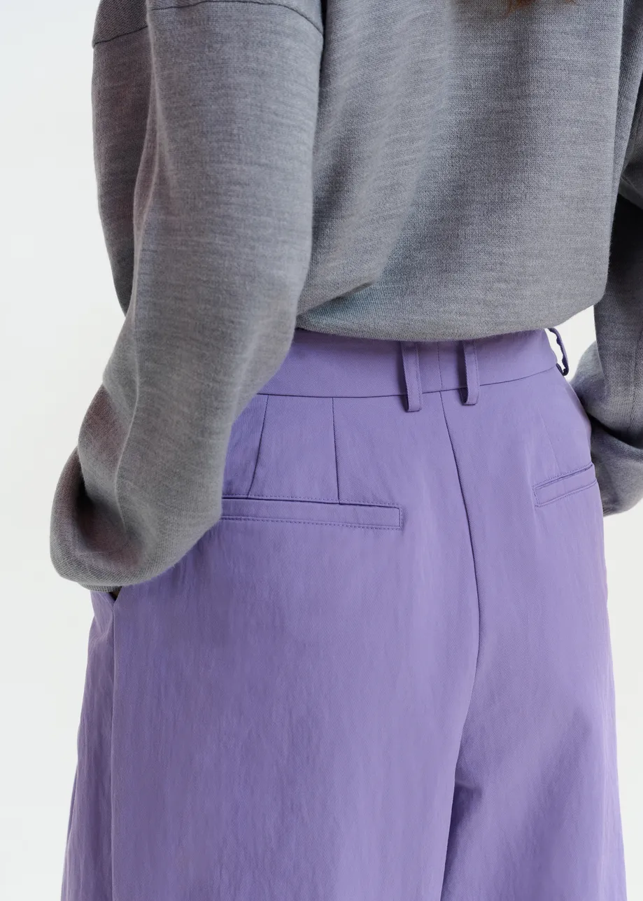 Paarse wijde broek met plooien