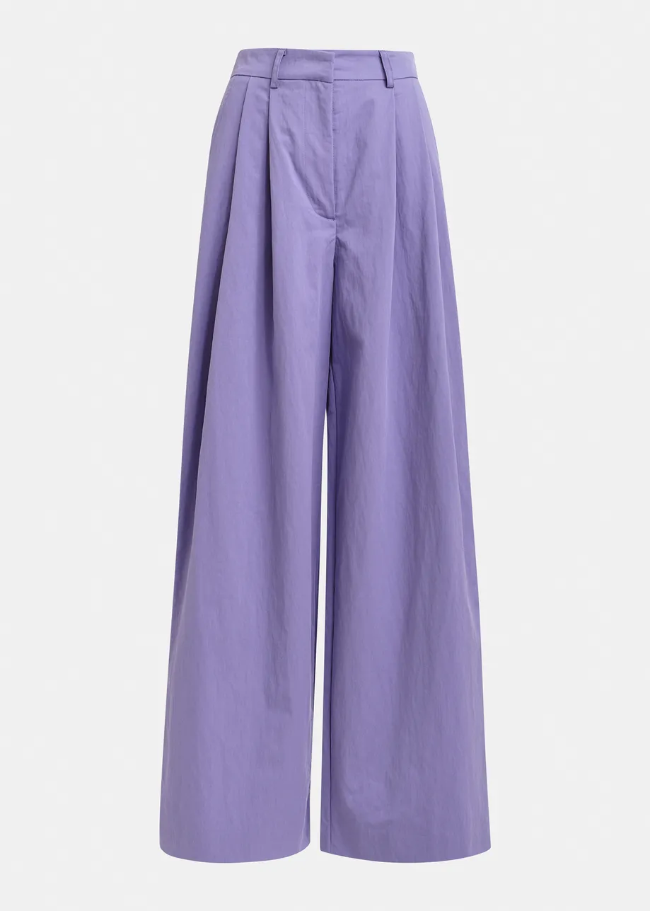 Paarse wijde broek met plooien