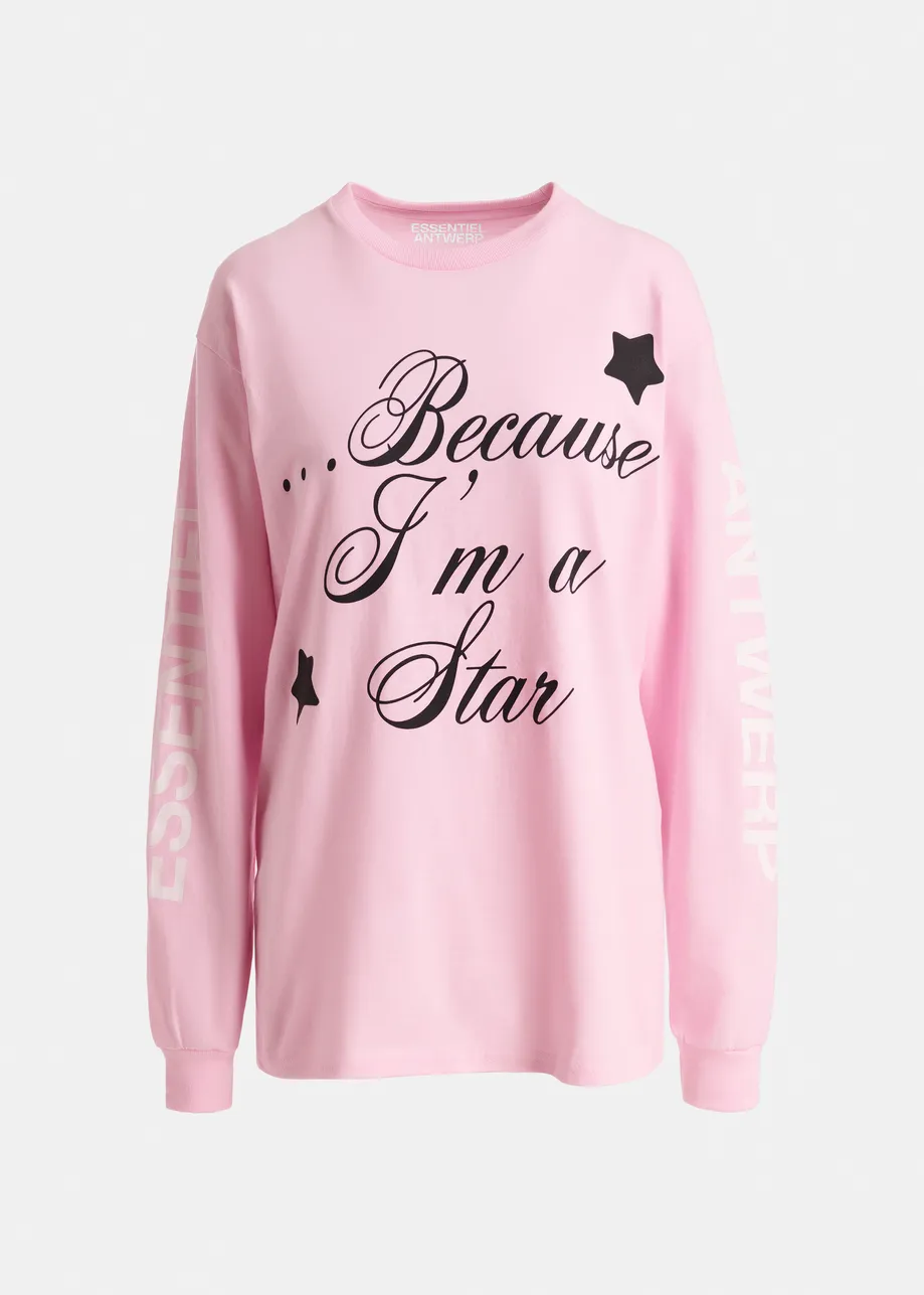 “Clare – To Be Considered” exclusive merch pink, black and white cotton long-sleeve T-shirt