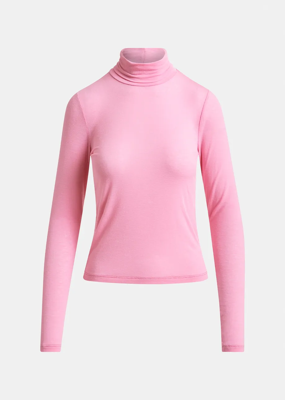Pink turtleneck sweater