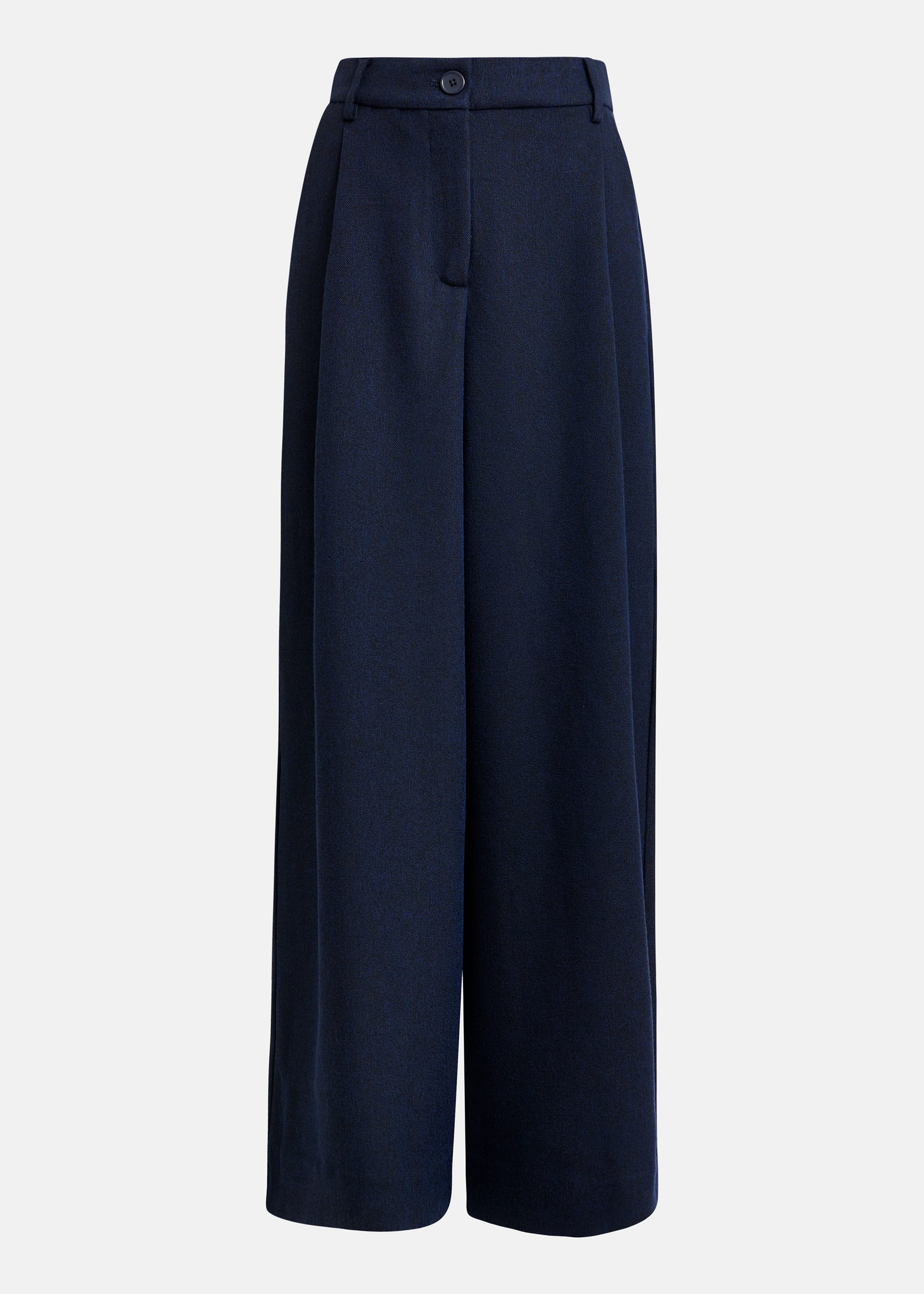 Navy blue faux leather wide-leg pants | Essentiel Antwerp United