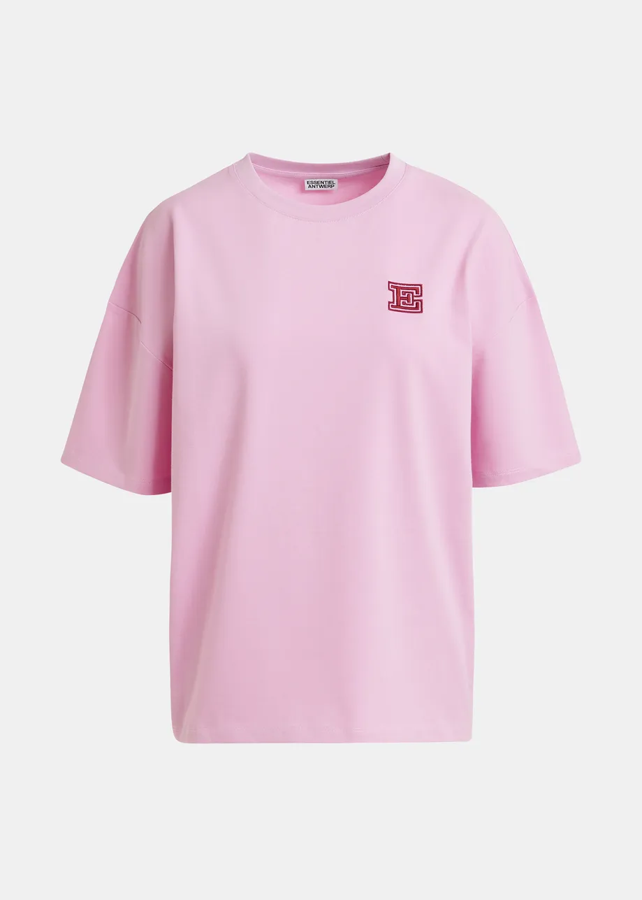 Cotton T-shirt with 'E' embroidery