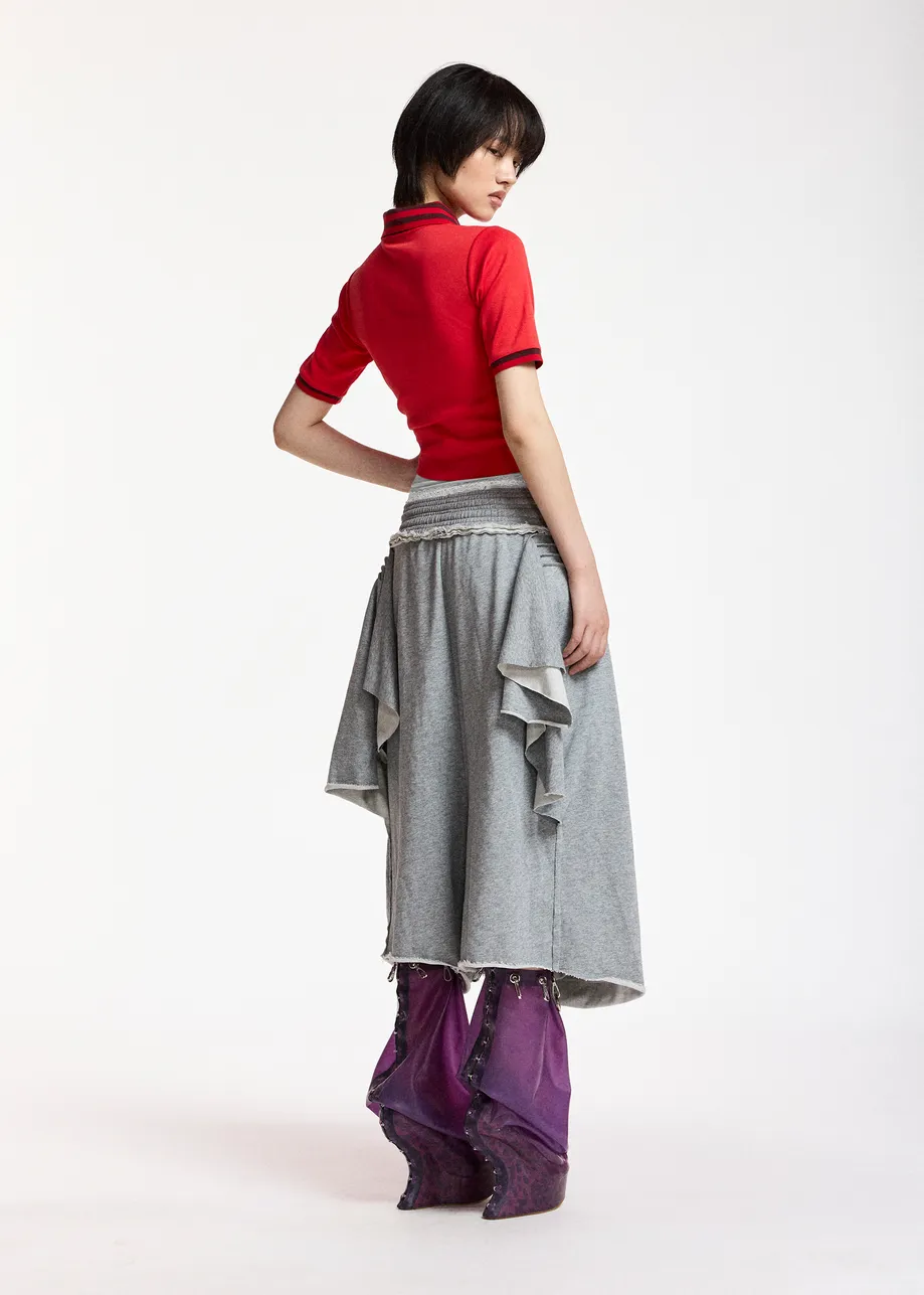 Polo rouge et bordeaux à broderie "Garlic"
