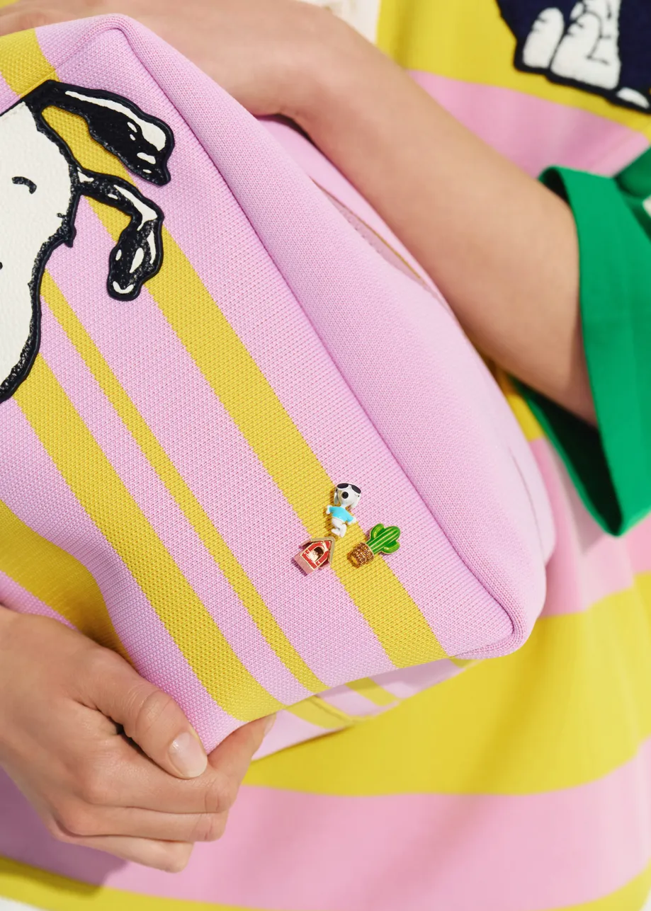 Red, green and white peanuts™ -inspired trio of enamel and rhinestone pins