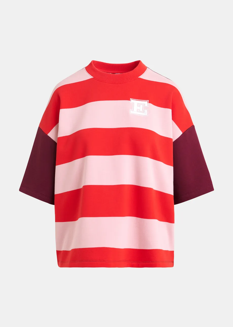 Striped cotton-blend sweatshirt