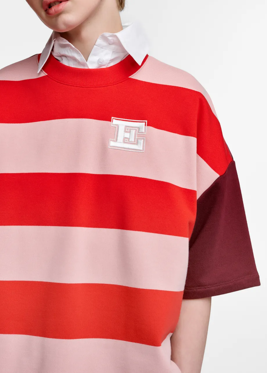 Striped cotton-blend sweatshirt