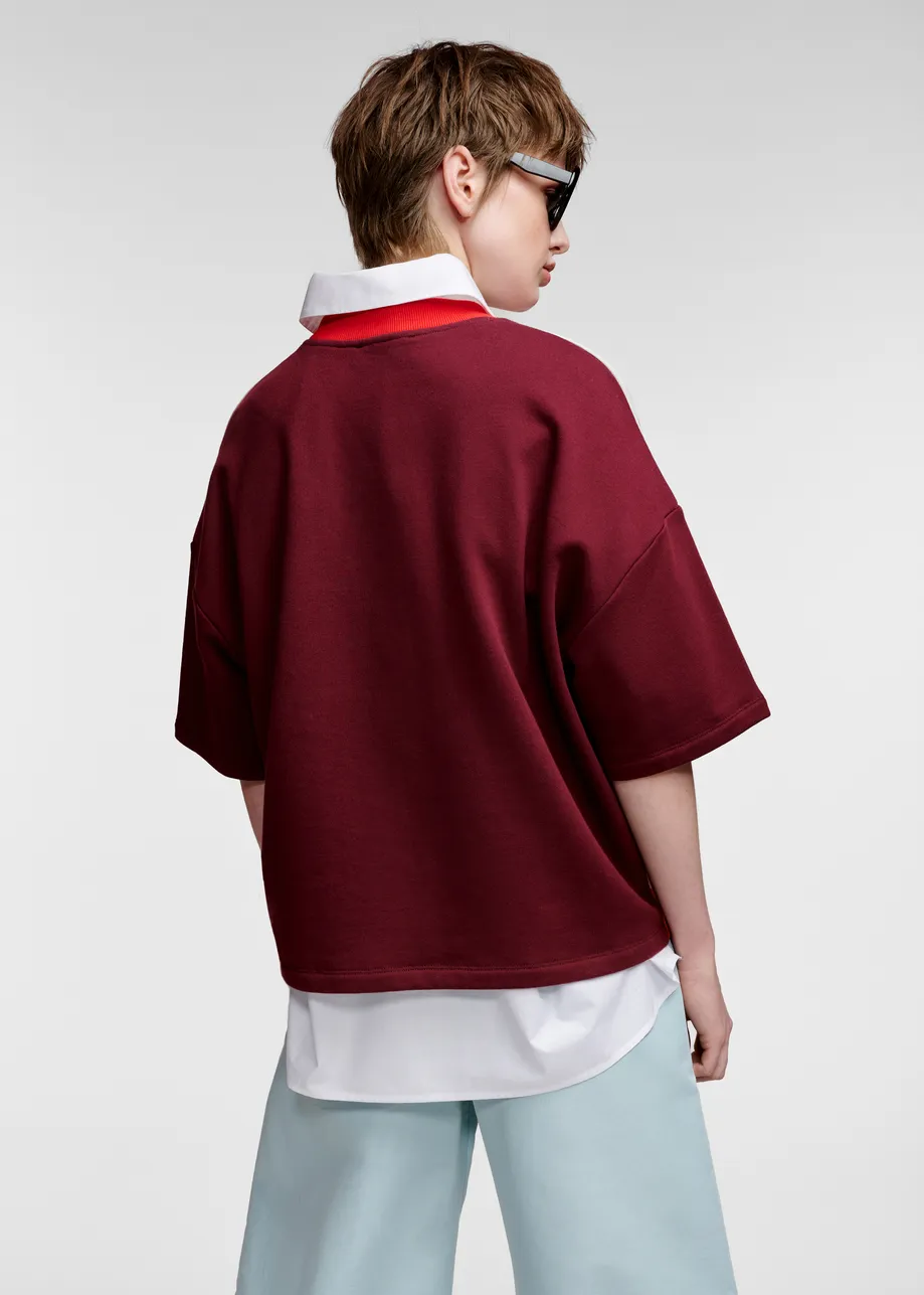 Striped cotton-blend sweatshirt