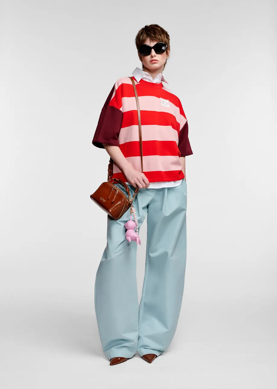 Striped cotton-blend sweatshirt