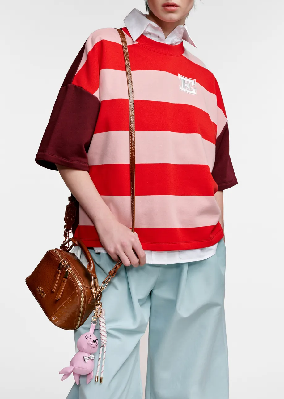 Striped cotton-blend sweatshirt