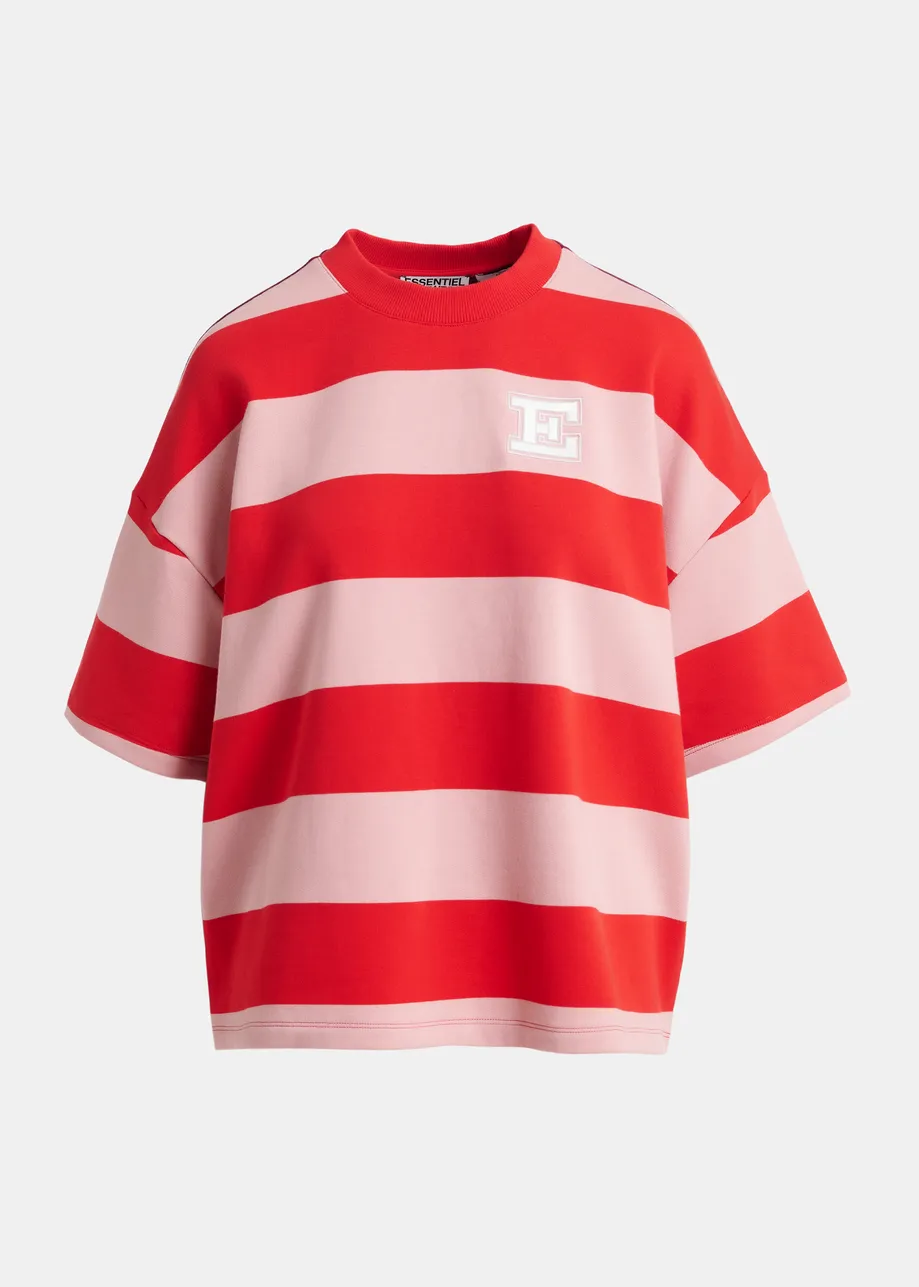 Burgundy, Pink and red striped cotton-blend sweatshirt