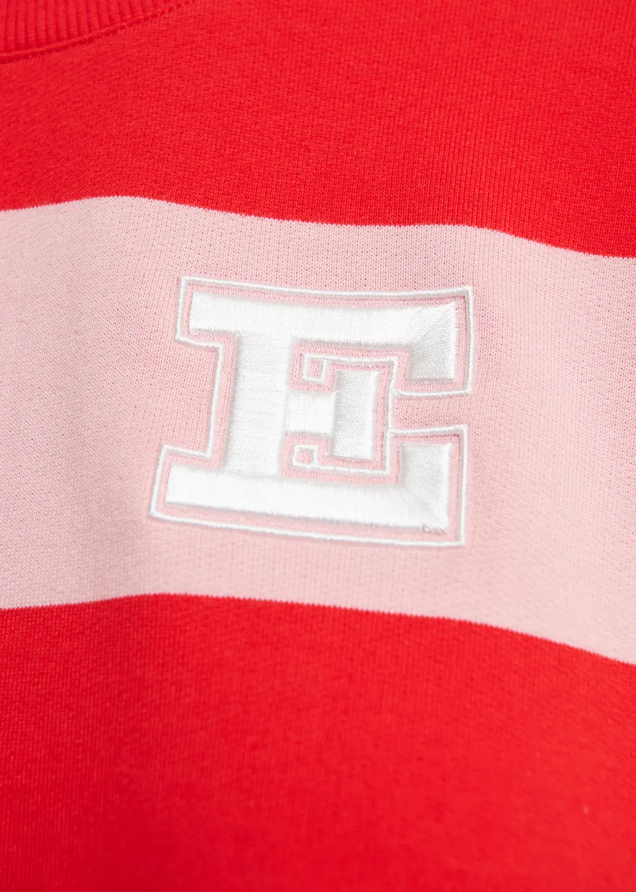 Burgundy, Pink and red striped cotton-blend sweatshirt