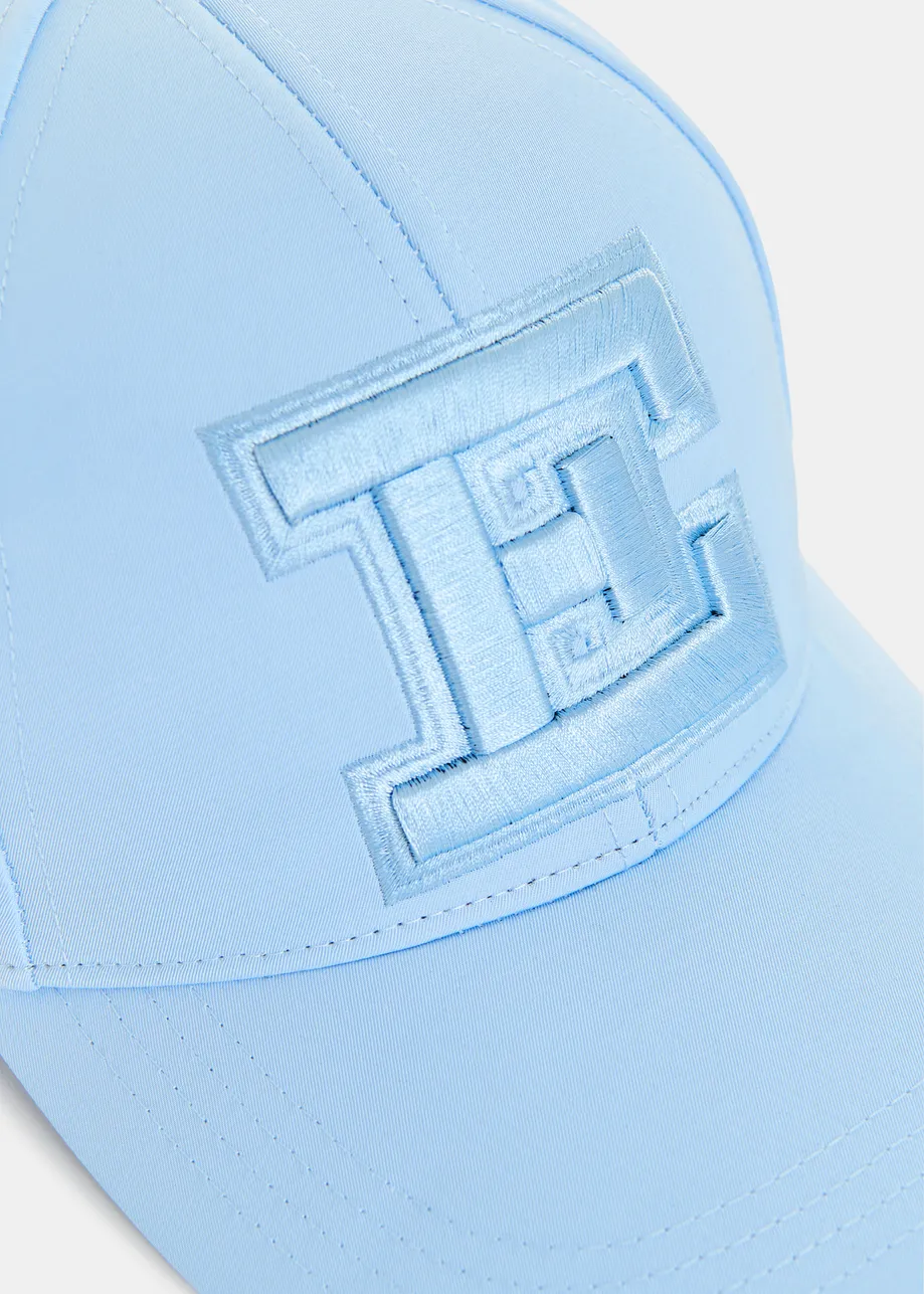 Casquette de baseball bleu clair avec E et nœud