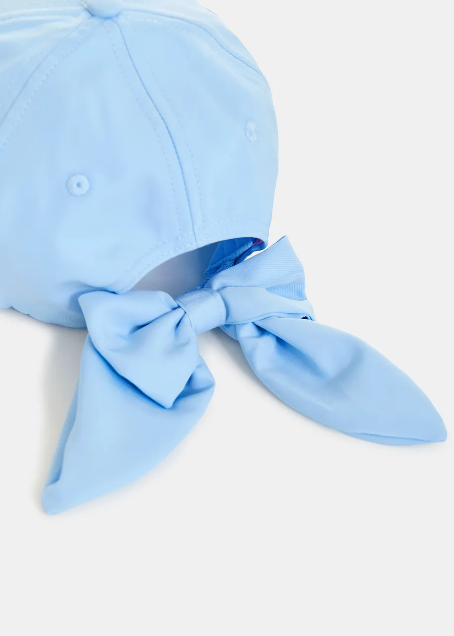 Casquette de baseball bleu clair avec E et nœud