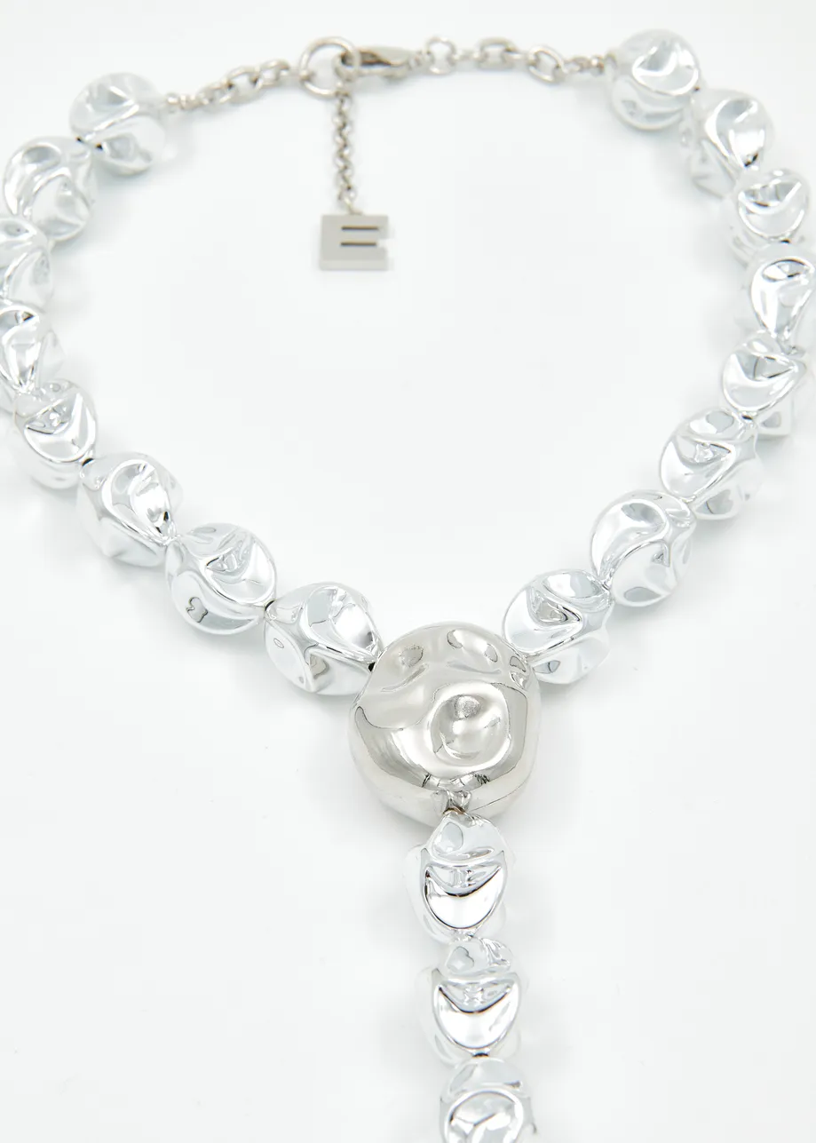 Collar con colgante, plateado