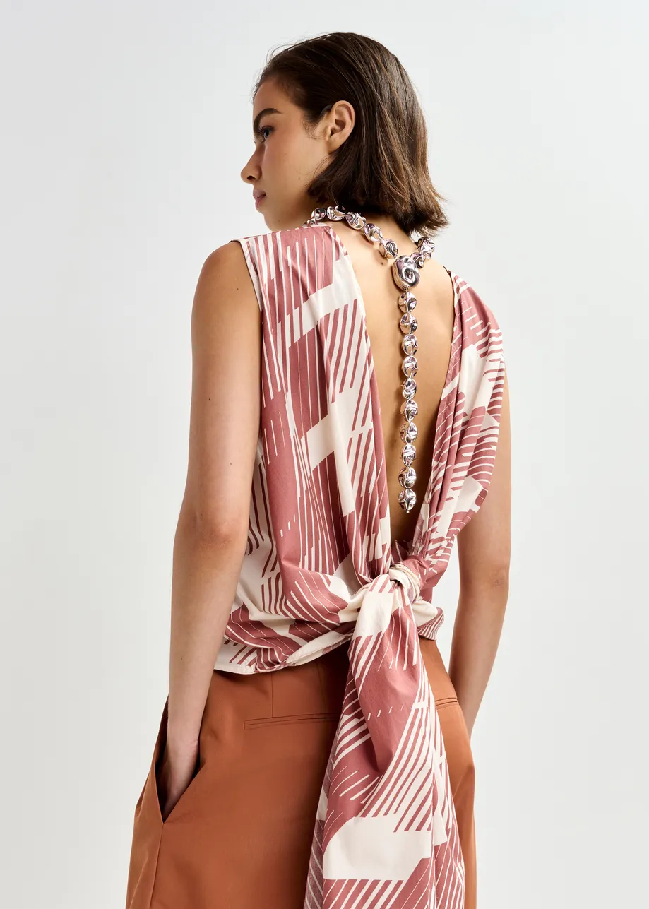 Collar con colgante, plateado