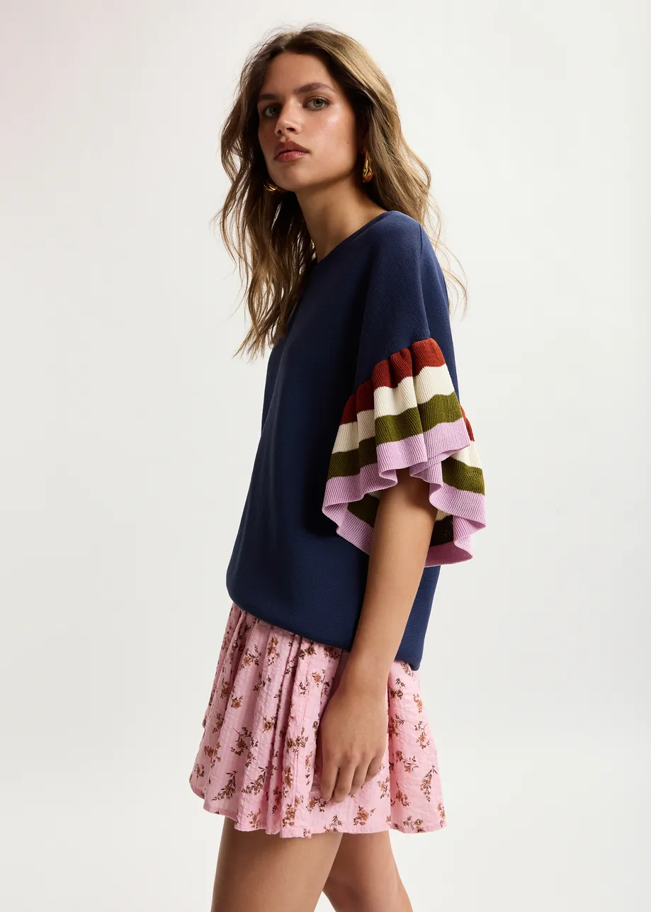 Shorts aus Baumwolle mit Blumenprint in Rosa und Braun