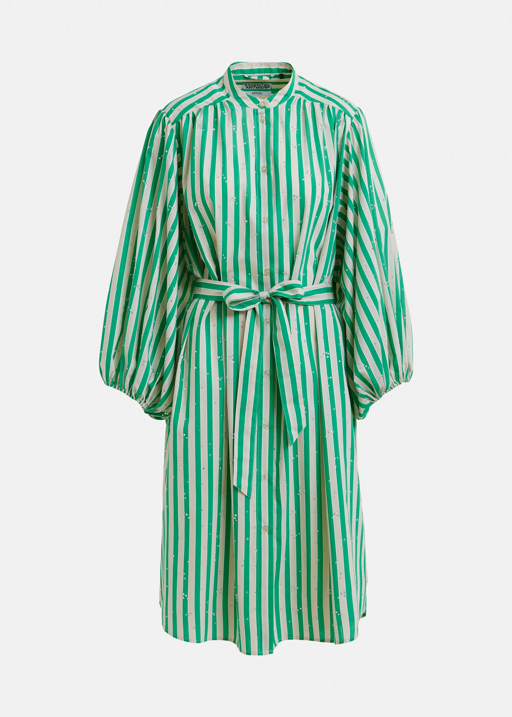 slim fit dress slacks GANNI Striped Shirtdress Blue Cotton Size 36 Long Sleeve Midi Dress NE –  Celebrity Owned main image 0