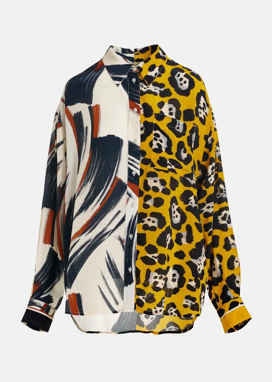 Multicolor shirt with two prints