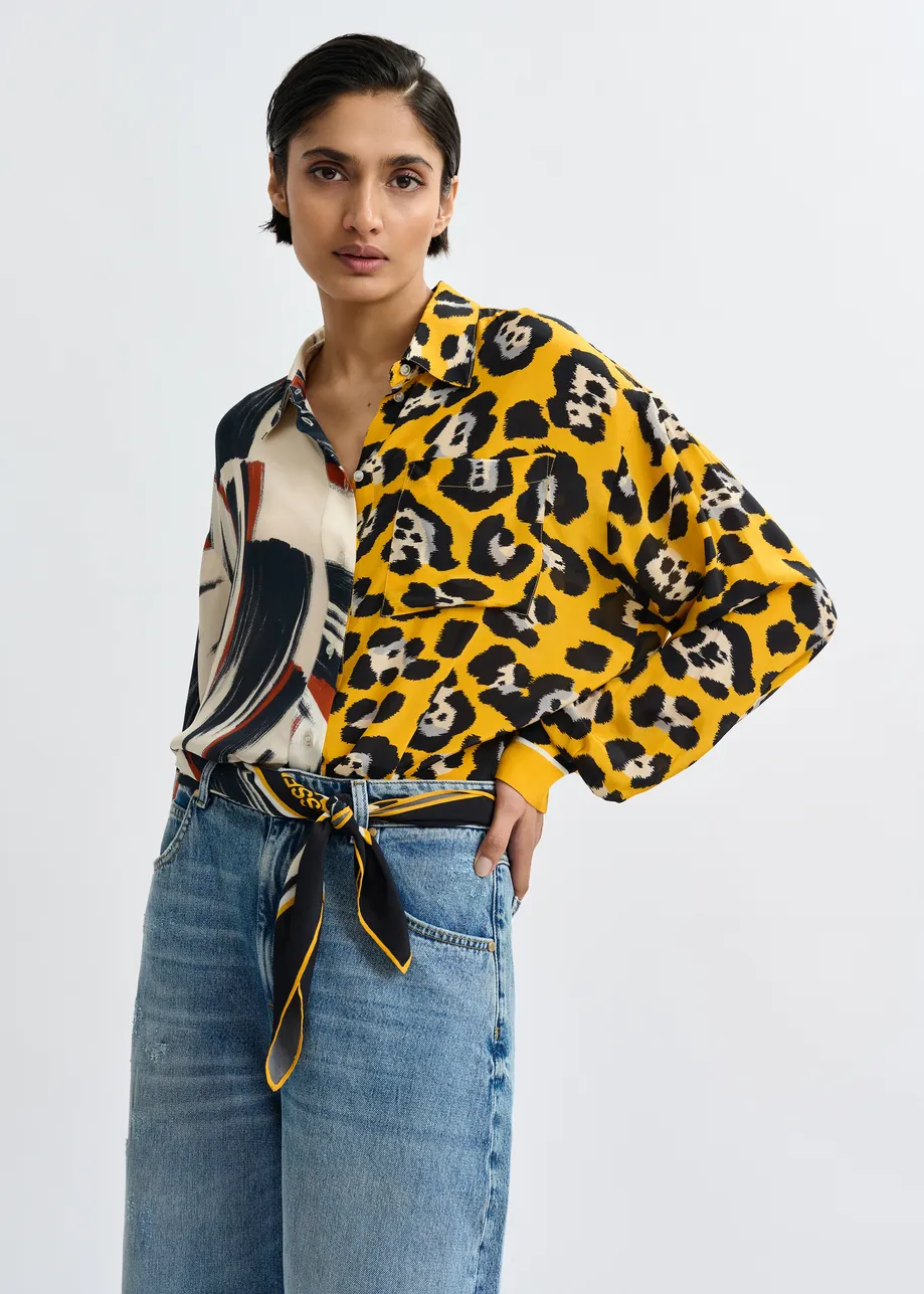Multicolor shirt with two prints