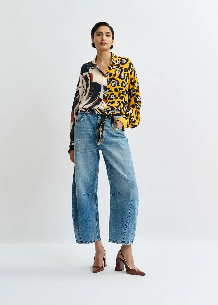 Multicolor shirt with two prints