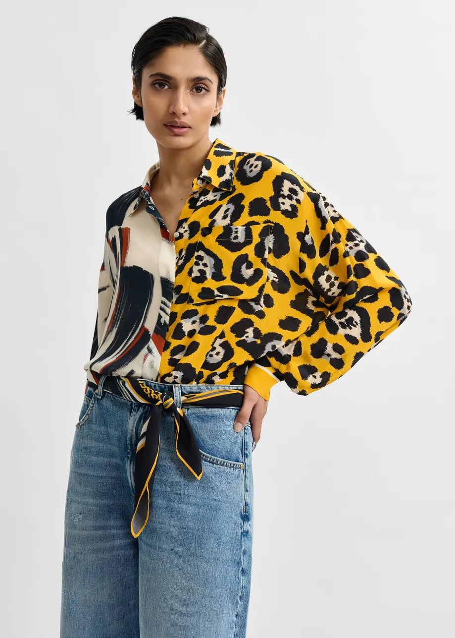Multicolor shirt with two prints