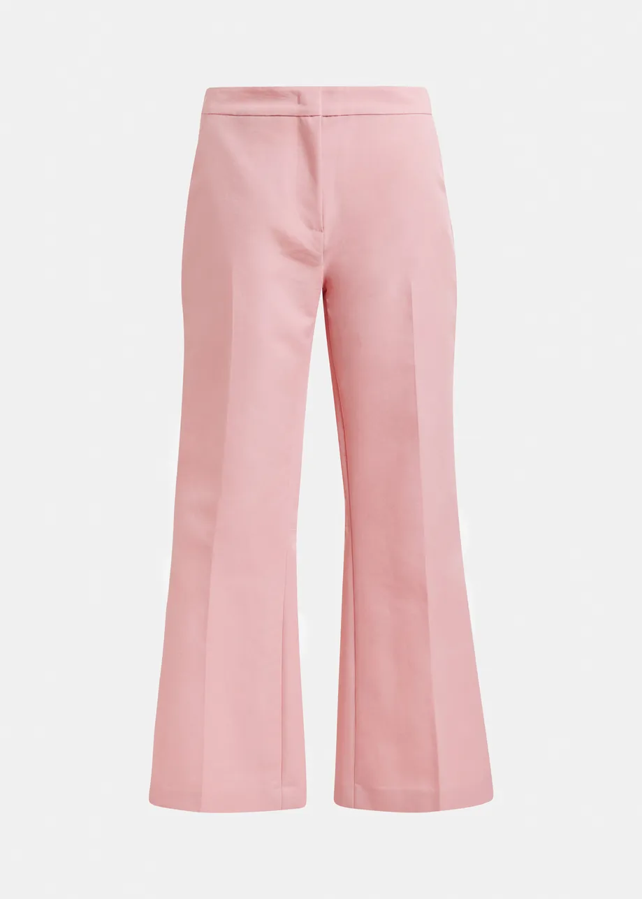 Light pink cropped flared pants