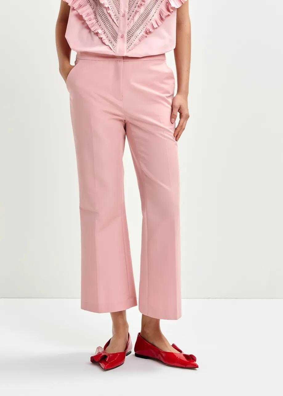 Light pink cropped flared pants