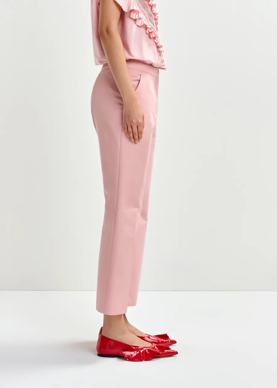 Light pink cropped flared pants