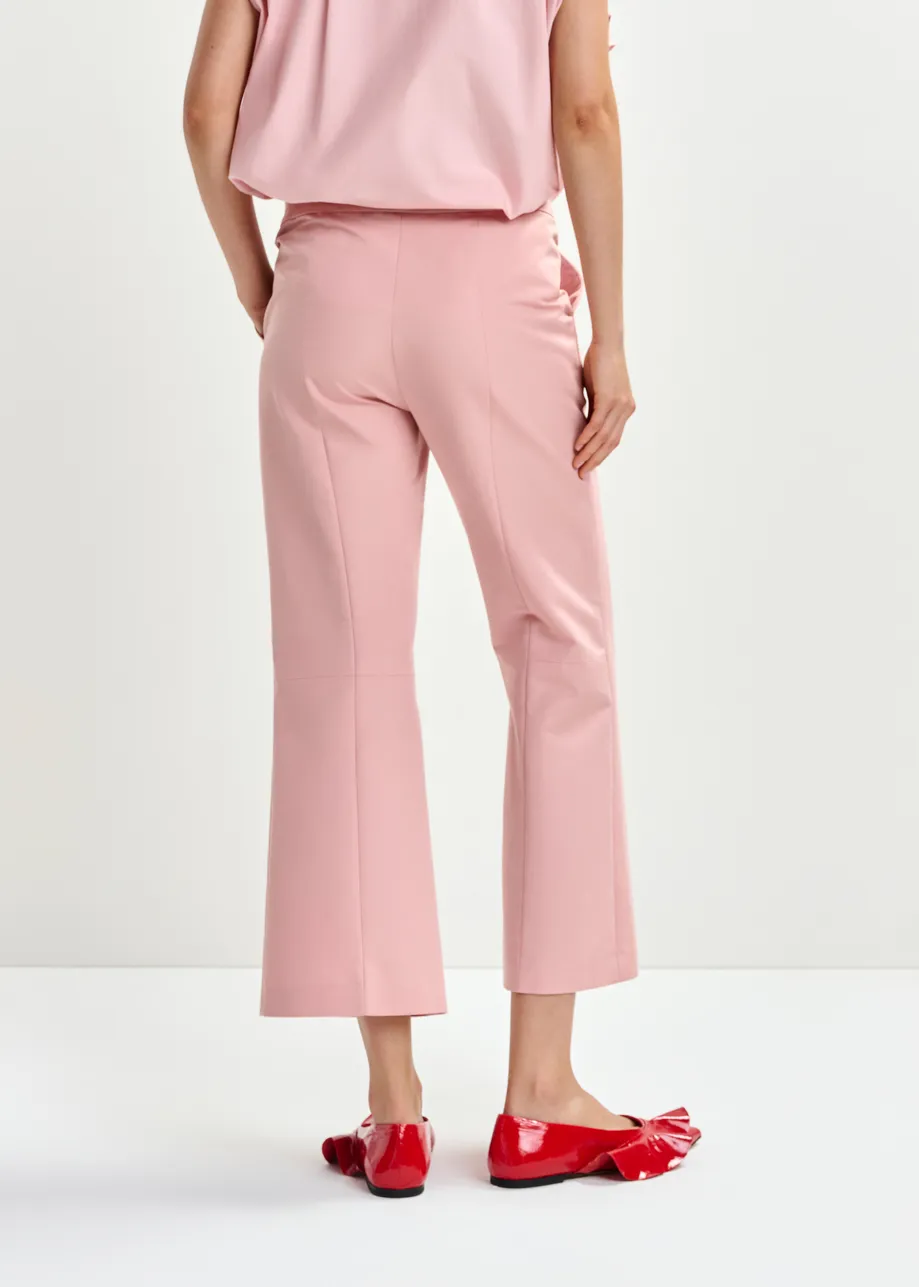 Light pink cropped flared pants