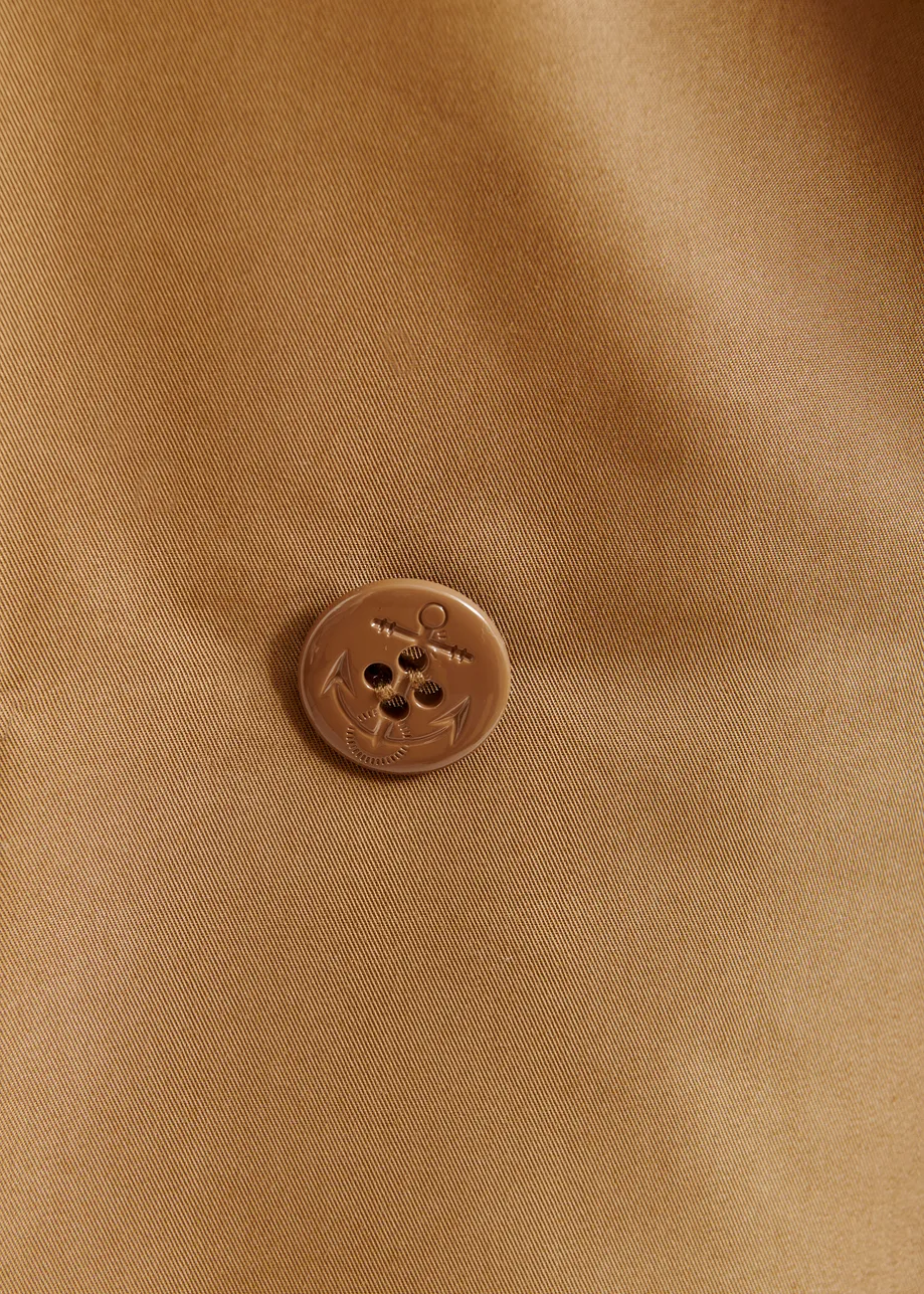 Bruine oversized trenchcoat met merklabel