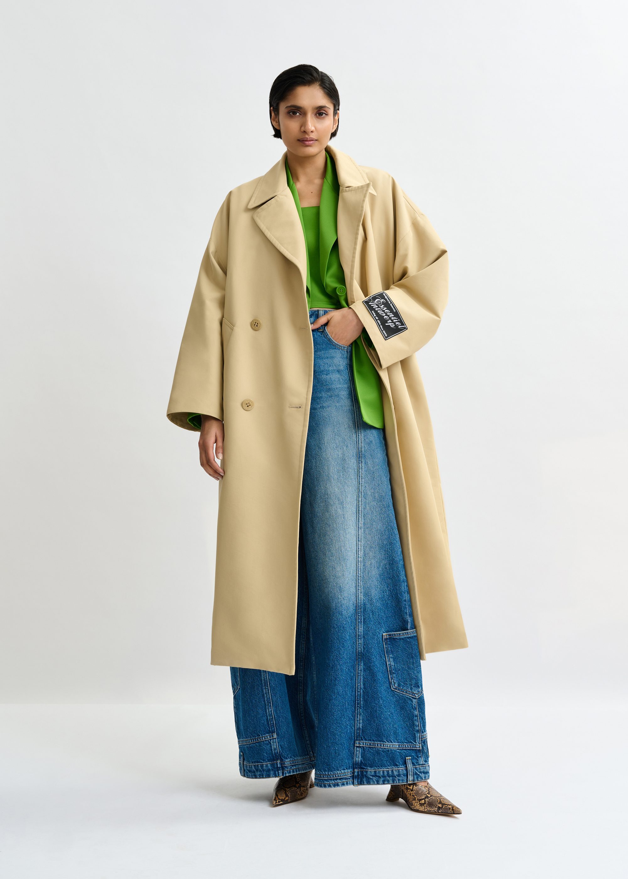 Light beige oversized trenchcoat | Essentiel Antwerp United States