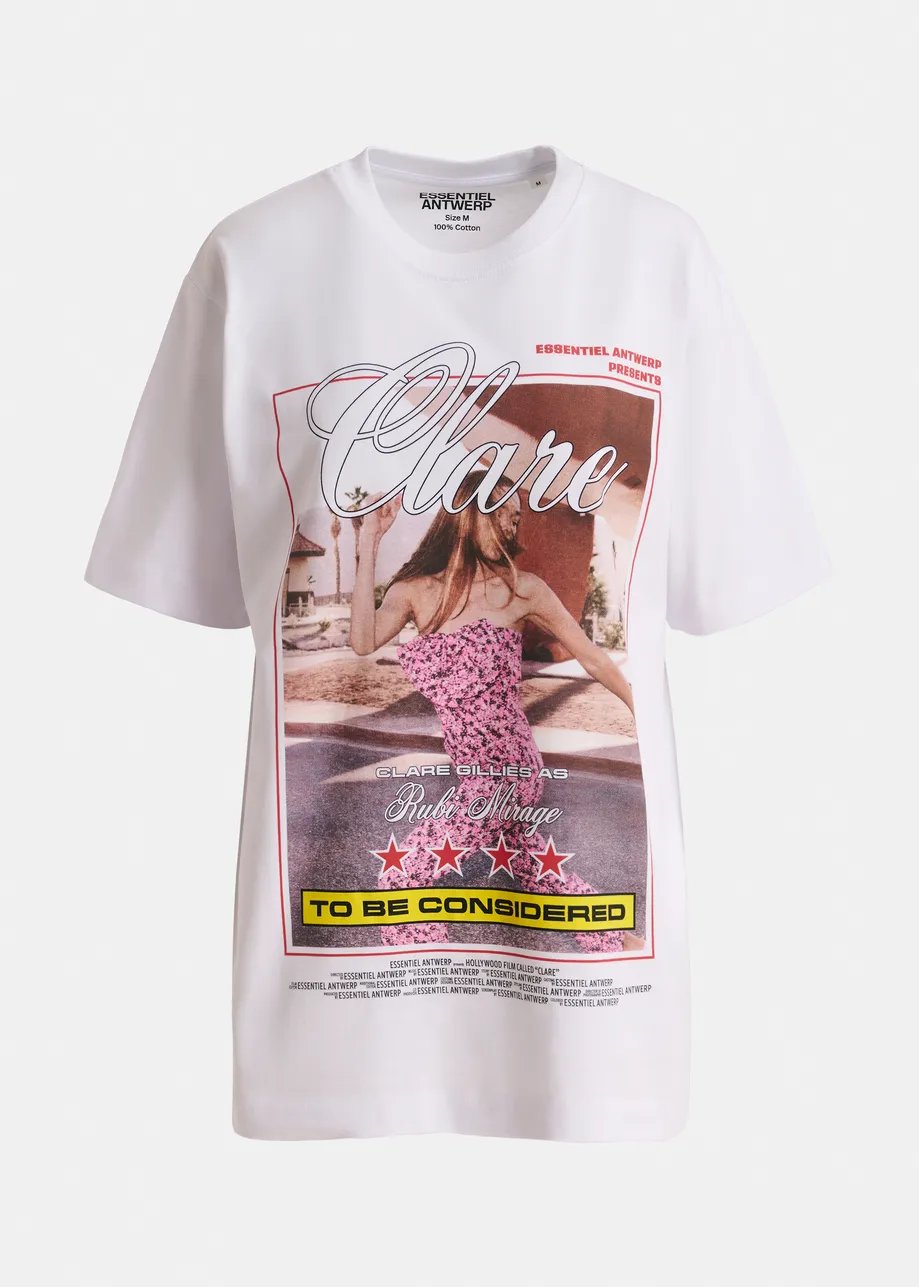 “Clare – To Be Considered” exclusive merch white cotton T-shirt