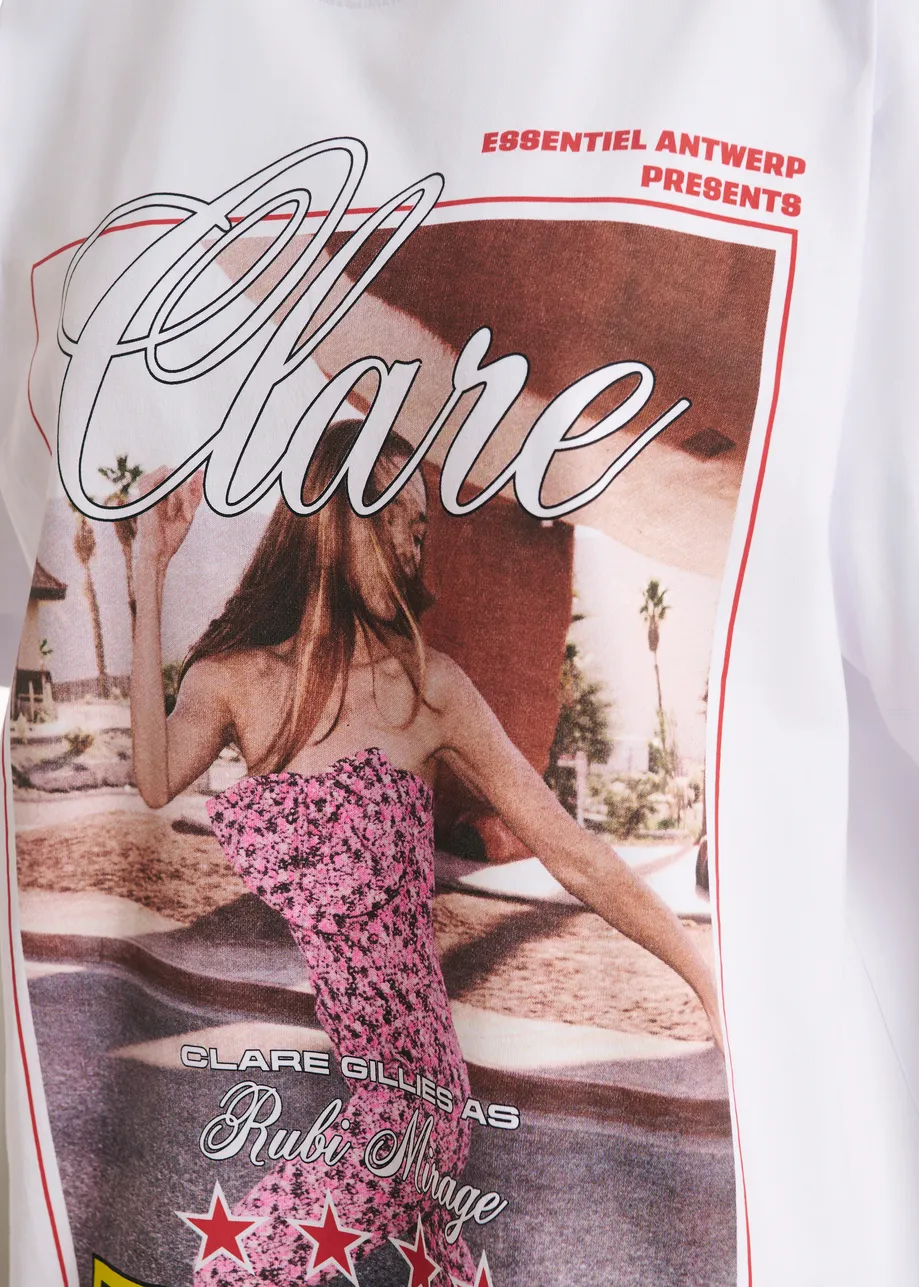 “Clare – To Be Considered” exclusive merch white cotton T-shirt