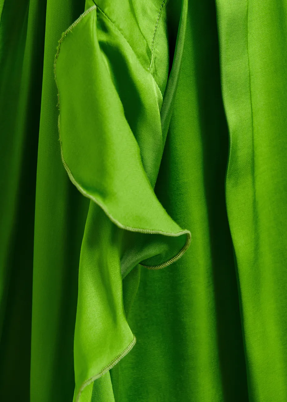 Groen oversized overhemd met volant