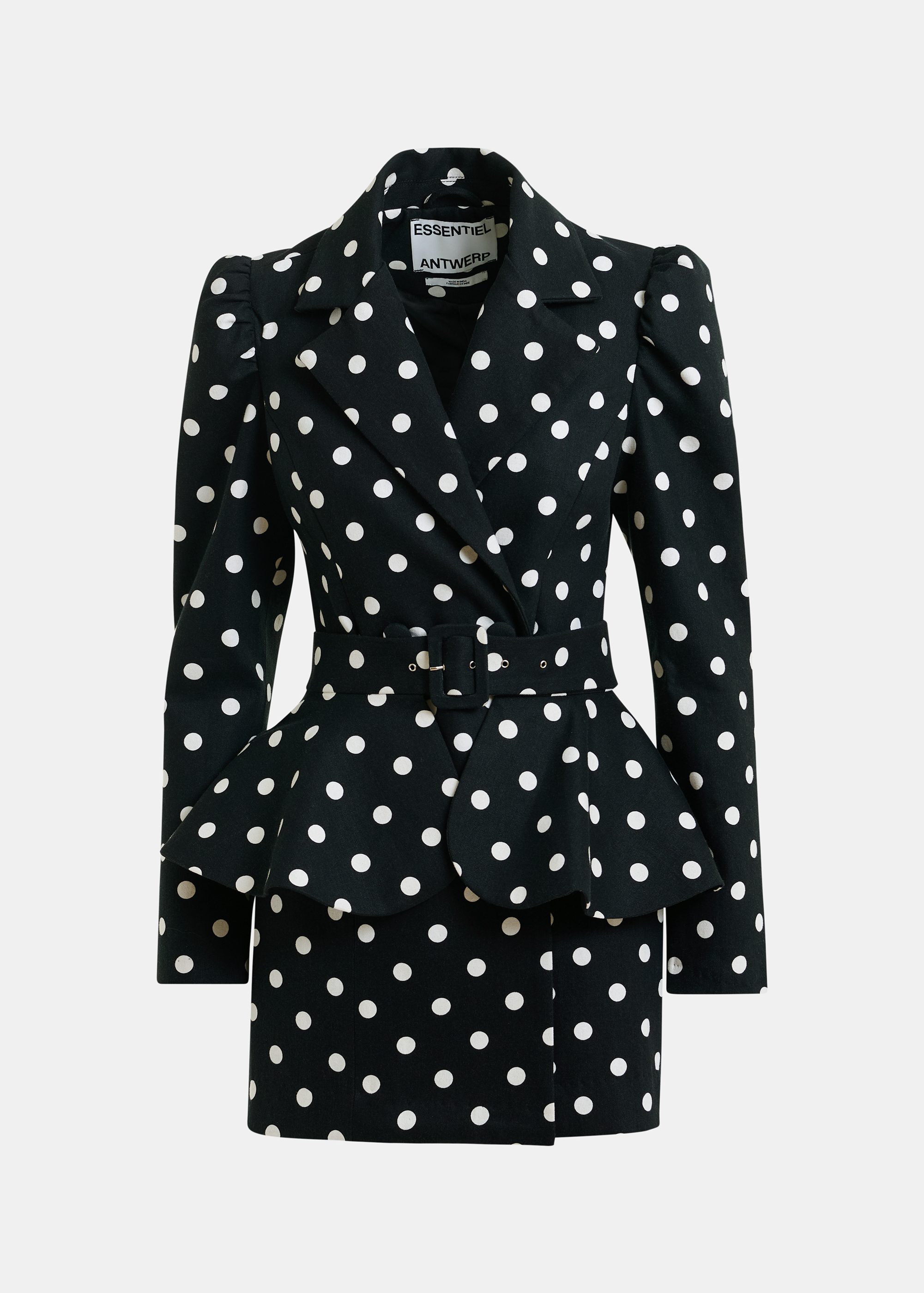 Black and white polka-dot cropped cotton jacket | Essentiel