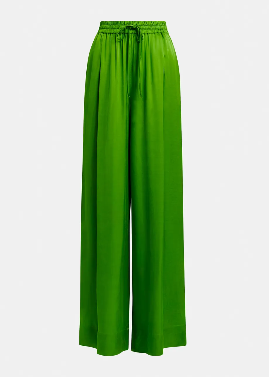 Groene broek met brede pijp