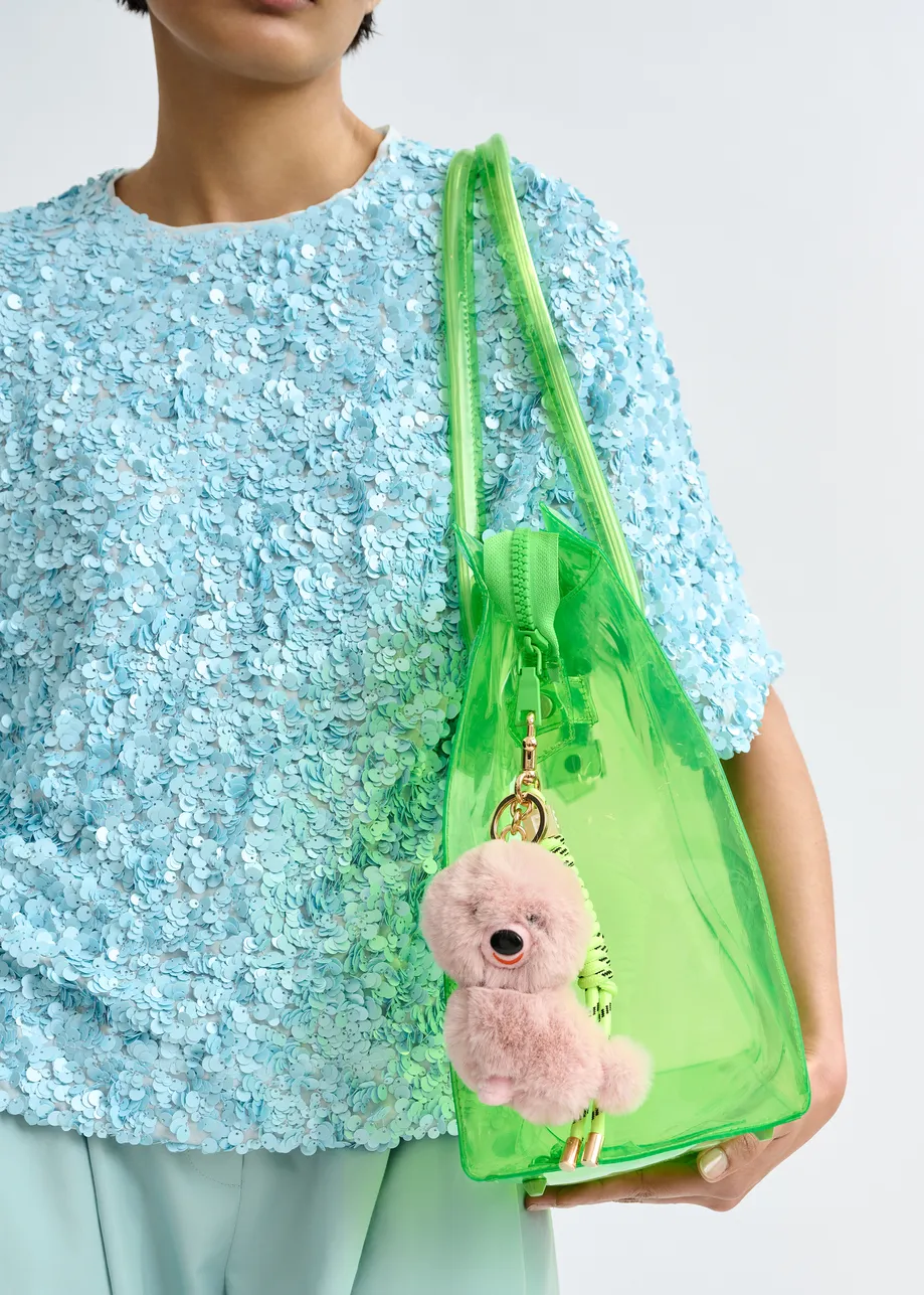 Top bordado con lentejuelas, azul claro 