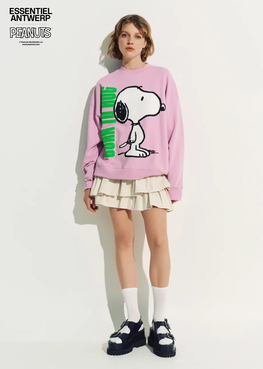 Lila katoenen sweatshirt met Peanuts™ Snoopy-motief
