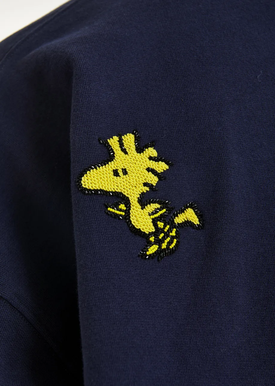 Navy cotton sweatshirt with Peanuts™ Snoopy motif